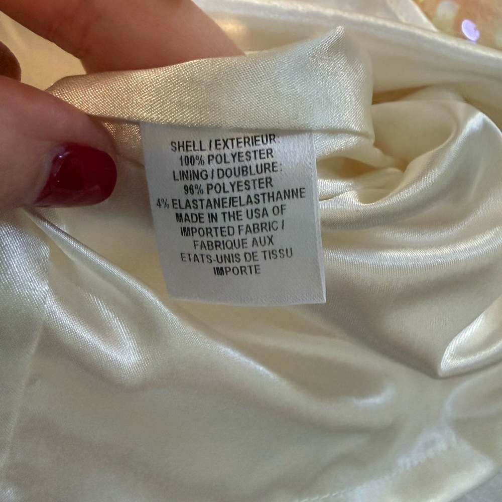 Milly Ivory Iridescent Sequin Sleeveless Slip Mini Dress 4 - Picture 5 of 5